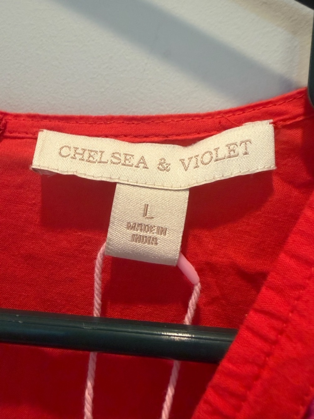 Chelsea & Violet Red Livvy Long Sleeve Romper with Purple Eyelet Detail Trim NWT - Picture 6 of 8